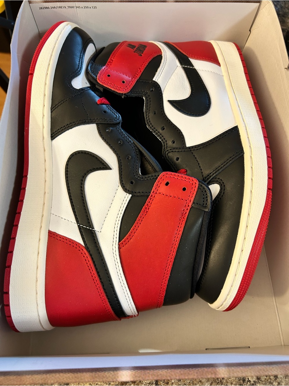 Nike Air Jordan 1 Retro High OG Black Toe Reimagined Size 12 new